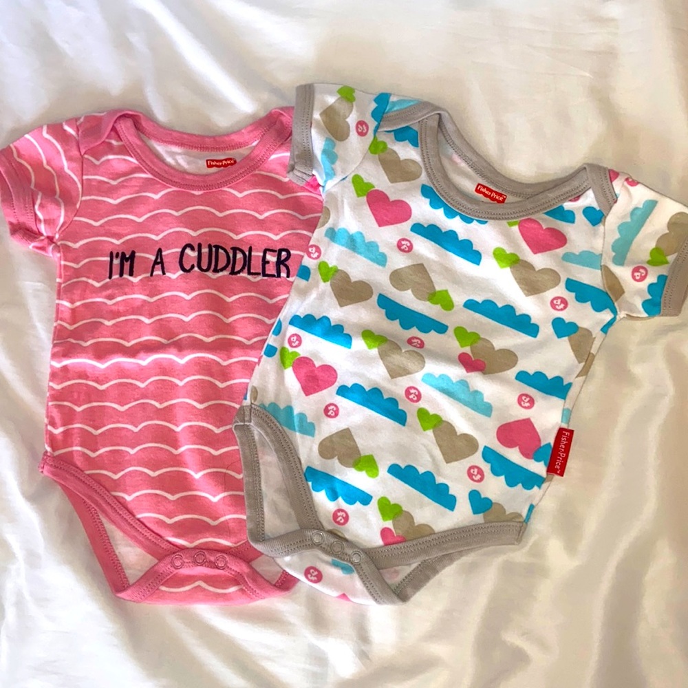 Two Fisher Price onsies, never worn! Brand new condition!